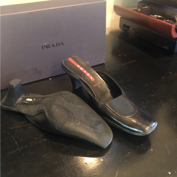 PRADA MULES with kitten heel size:7 black - Picture 7 of 8